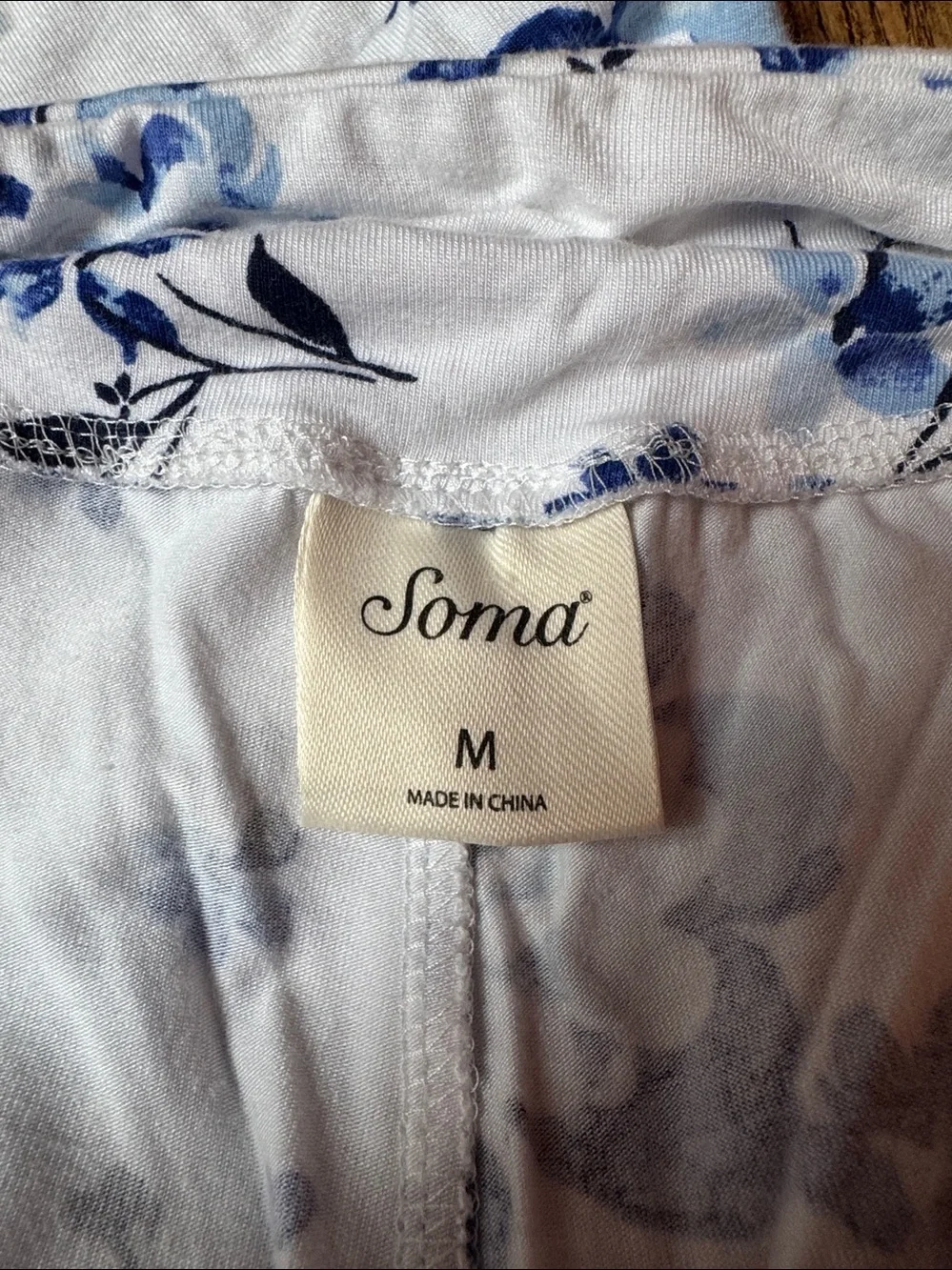 Soma Women's Blue Floral Two-Piece Pajama Set Sz: M MWOT ✨